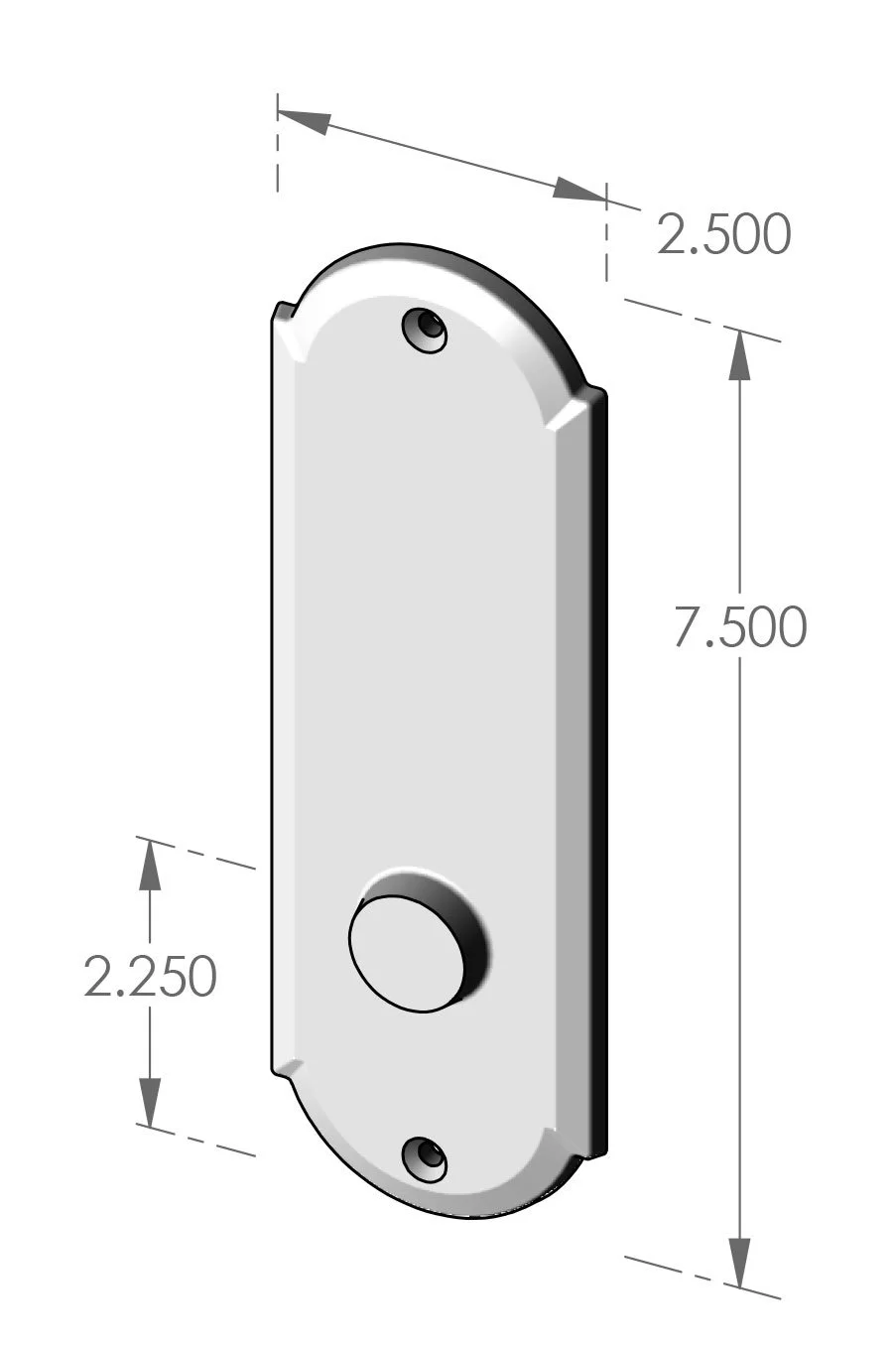 P-A406OH Arch Passage Plate Specifications