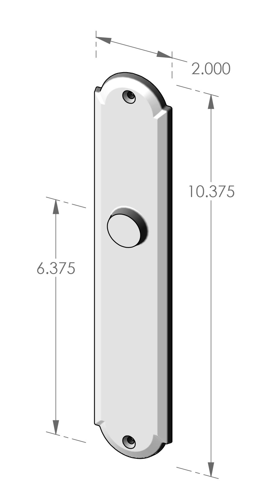 MP-A832 Arch Plate w/ Profile Cylinder Cut Out Specifications