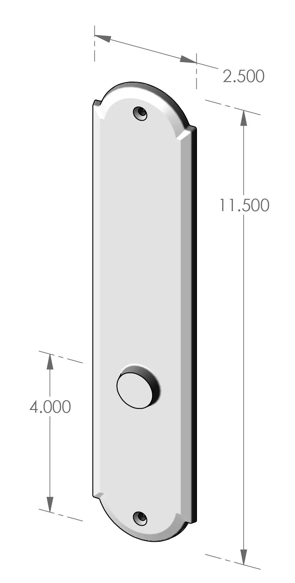 MP-US-A814 Arch Interior US Passage Plate Specifications