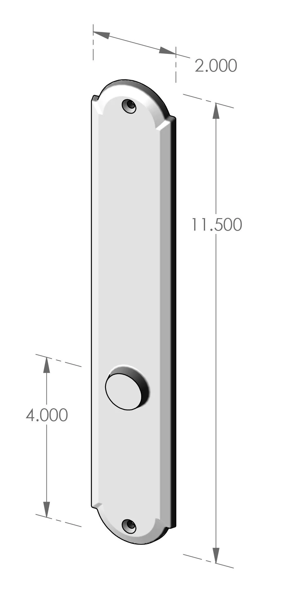 MP-US-A833 Arch Interior US Passage Plate Specifications