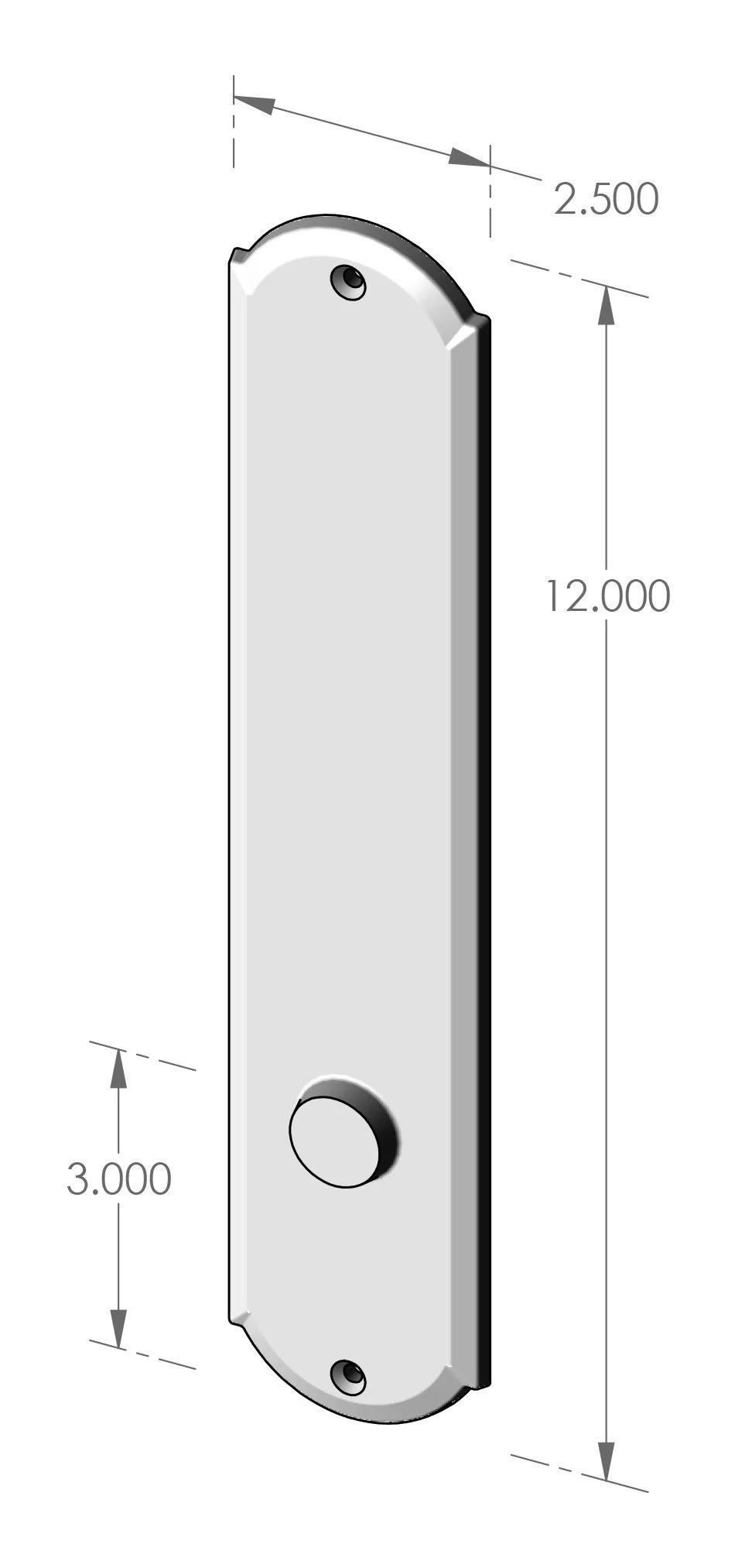MP-US-A836 Arch Interior US Passage Plate Specifications