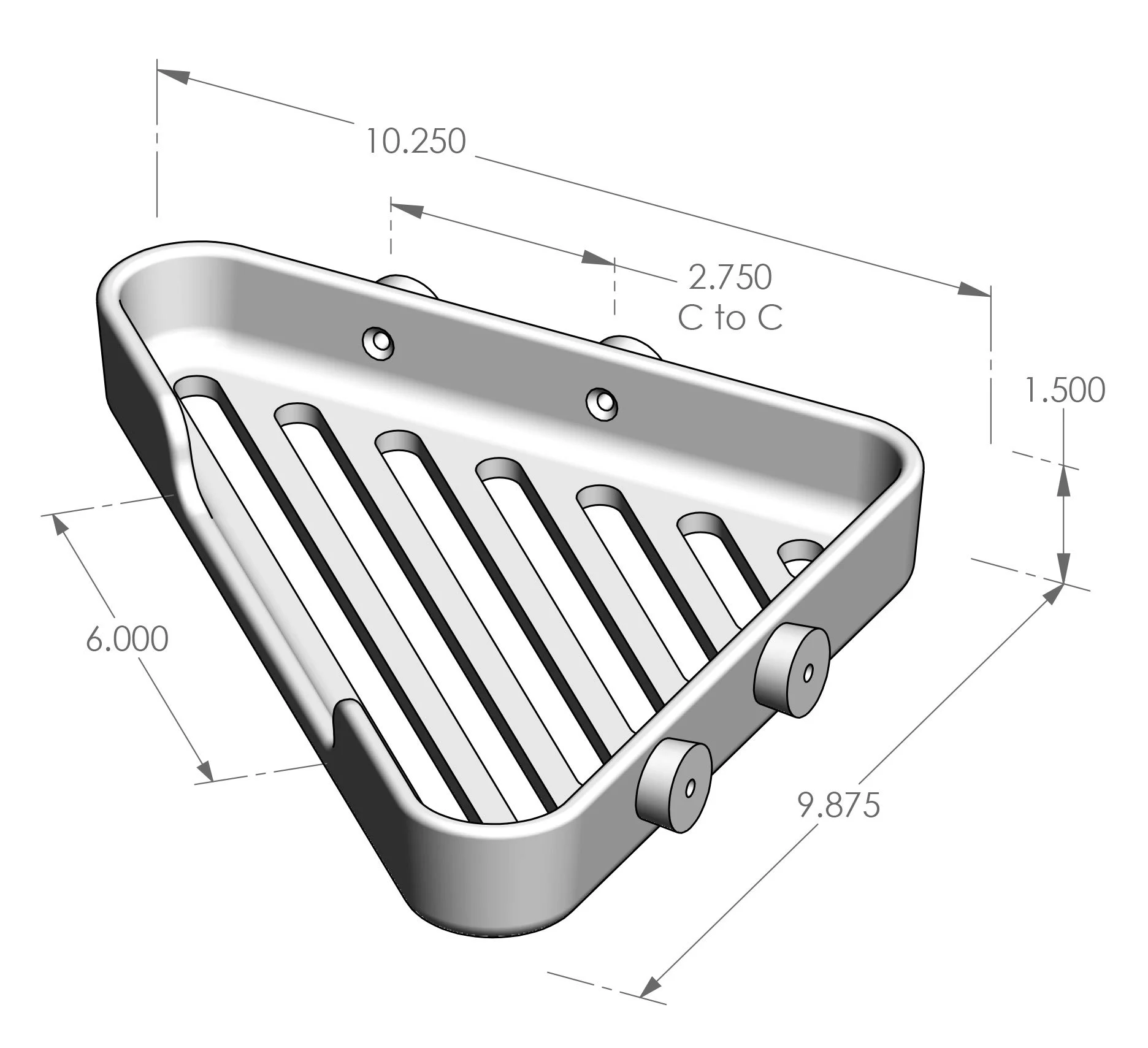 SD-4 Corner Soap Dish Specifications