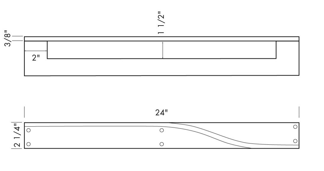 CLB-TB-LB24 The Lift Towel Bar - Right Hand Specifications