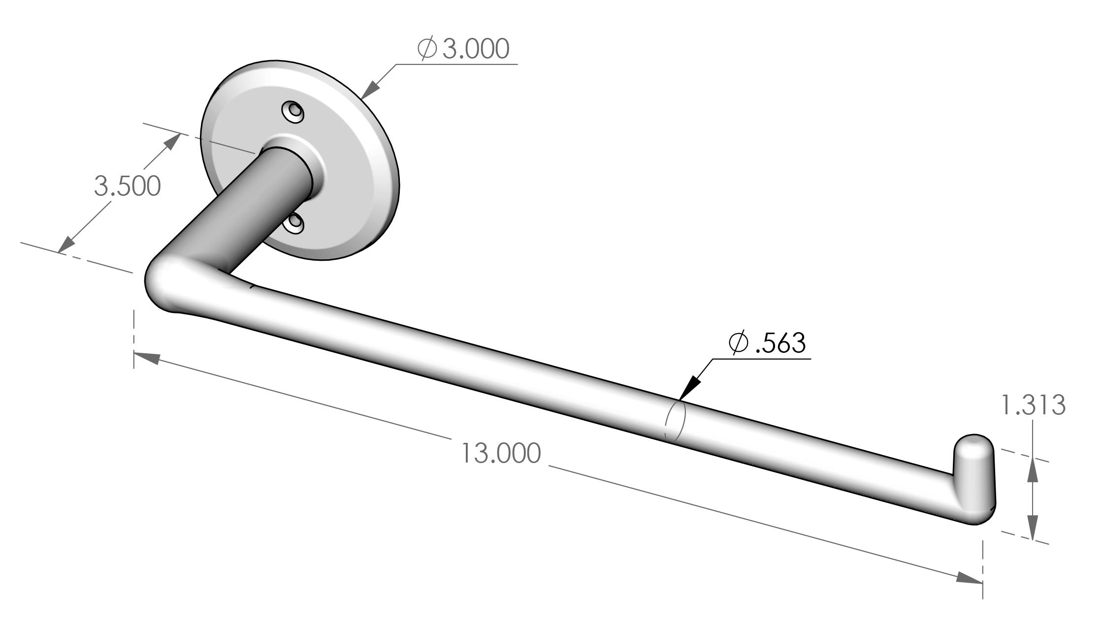 HT-109RH Hand Towel Bar Specifications