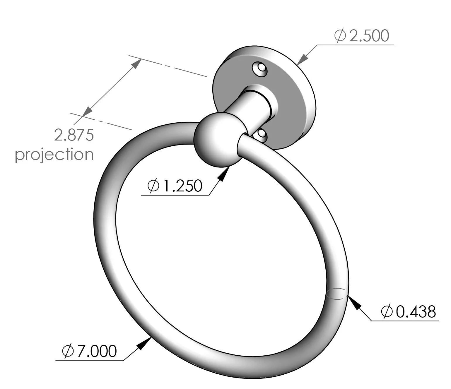 TR-7 Towel Ring Specifications