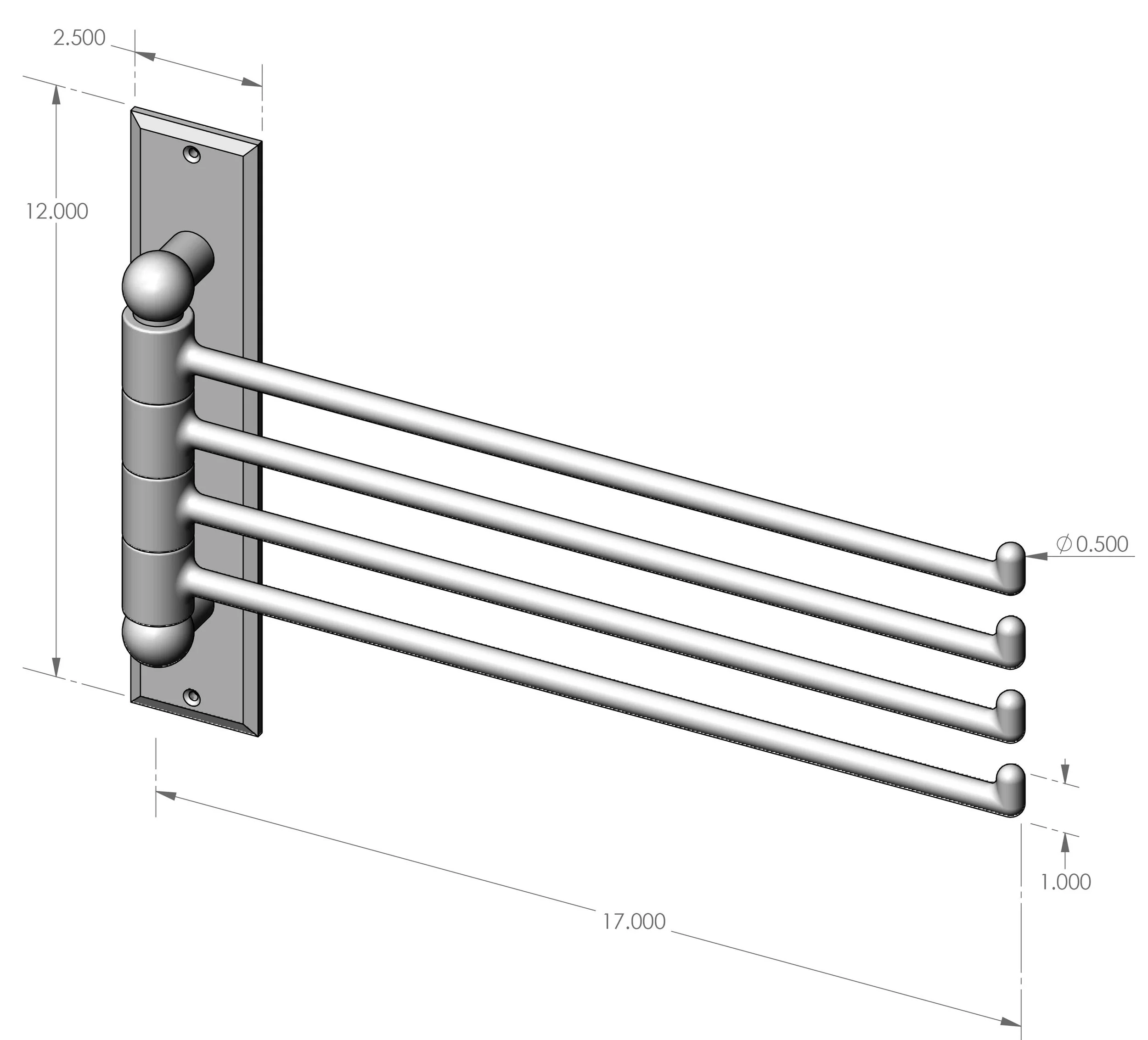 TH-1 Towel Hanger Specifications