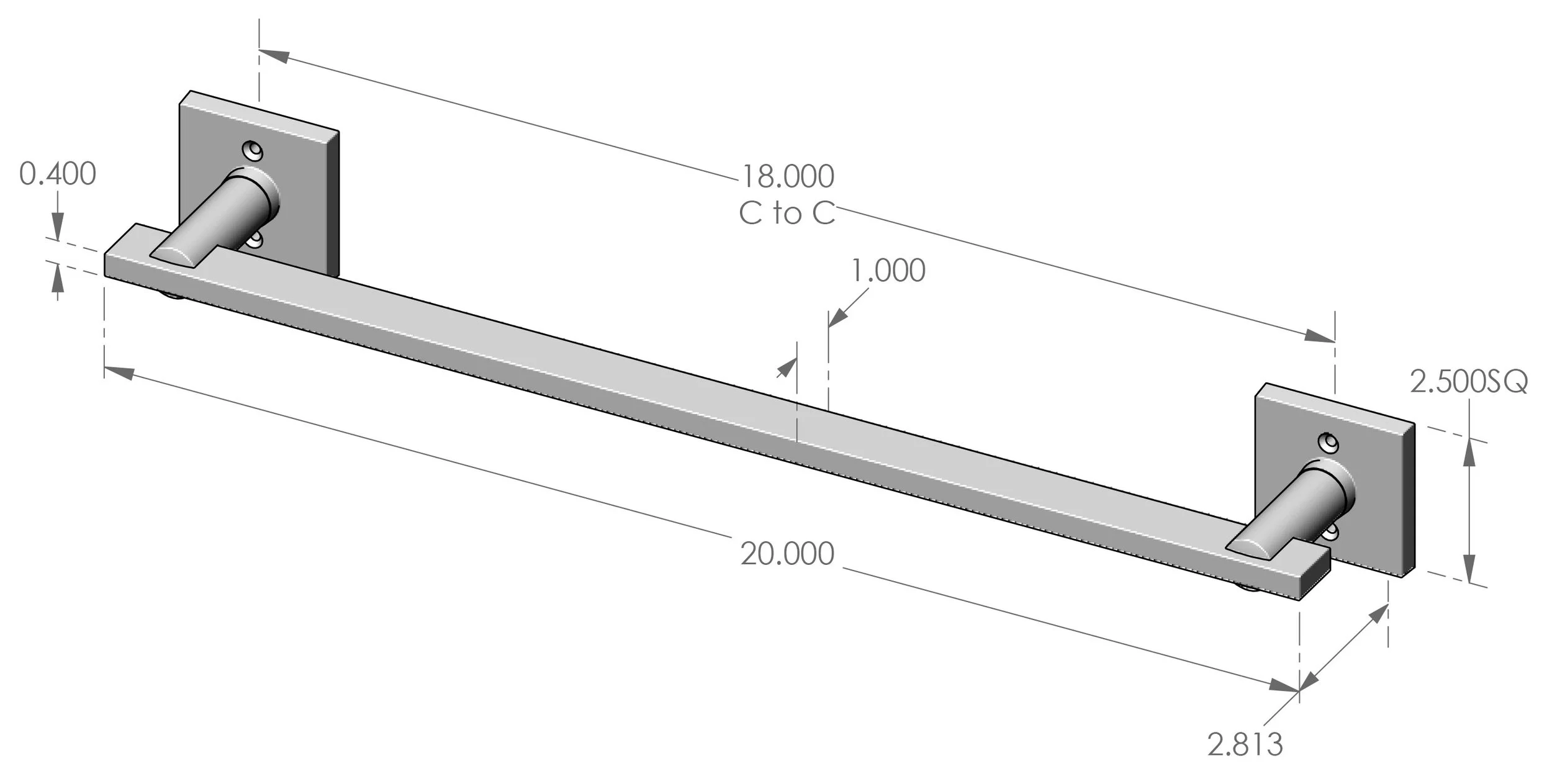 TB-9118 Contemporary Towel Bar Specifications
