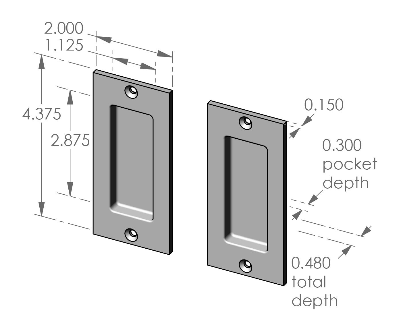 CS-FP200IML Passage Pocket Door Set Specifications