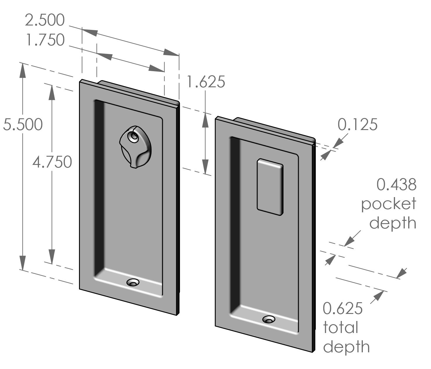 CS-FP303IML-PR Privacy Pocket Door Set Specifications