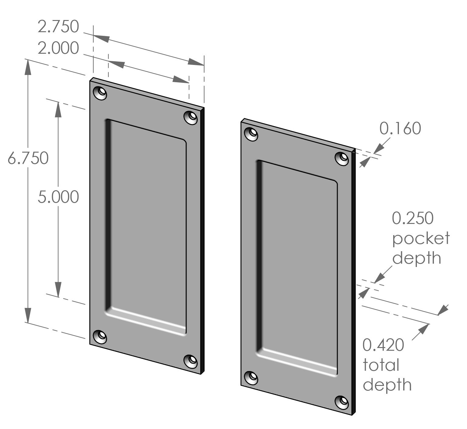 CS-FP404IML Passage Pocket Door Set Specifications