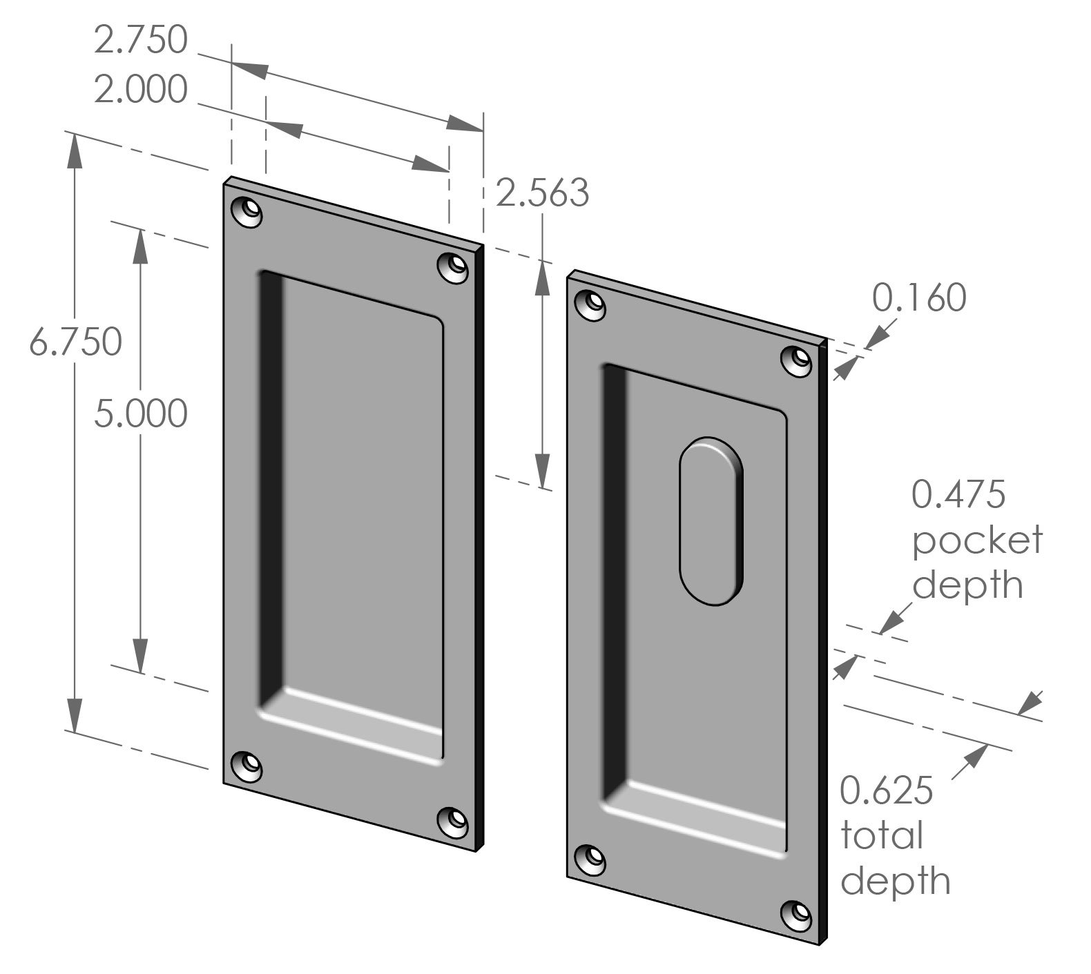 CS-FP405ML-PF Patio Function Pocket Door Set Specifications