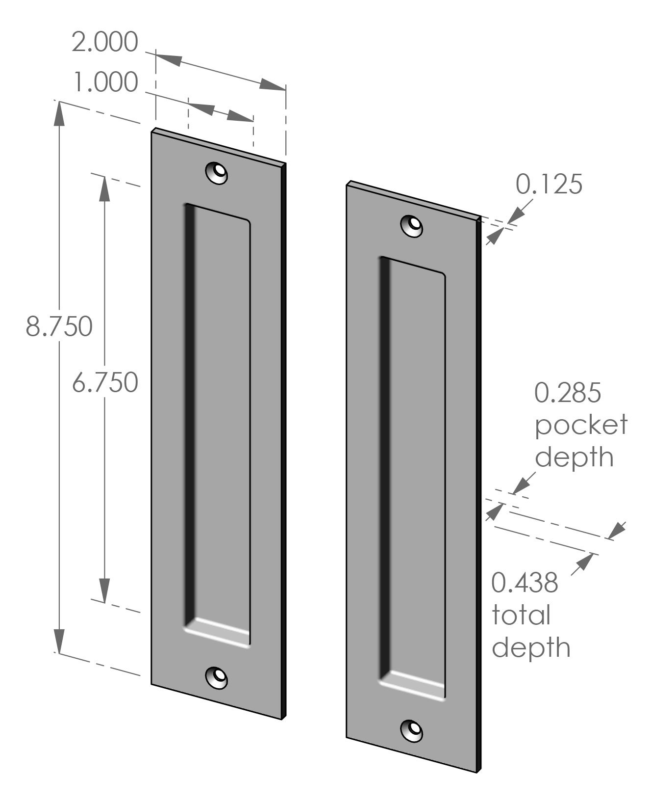 CS-FP309.4375IML Passage Pocket Door Set Specifications