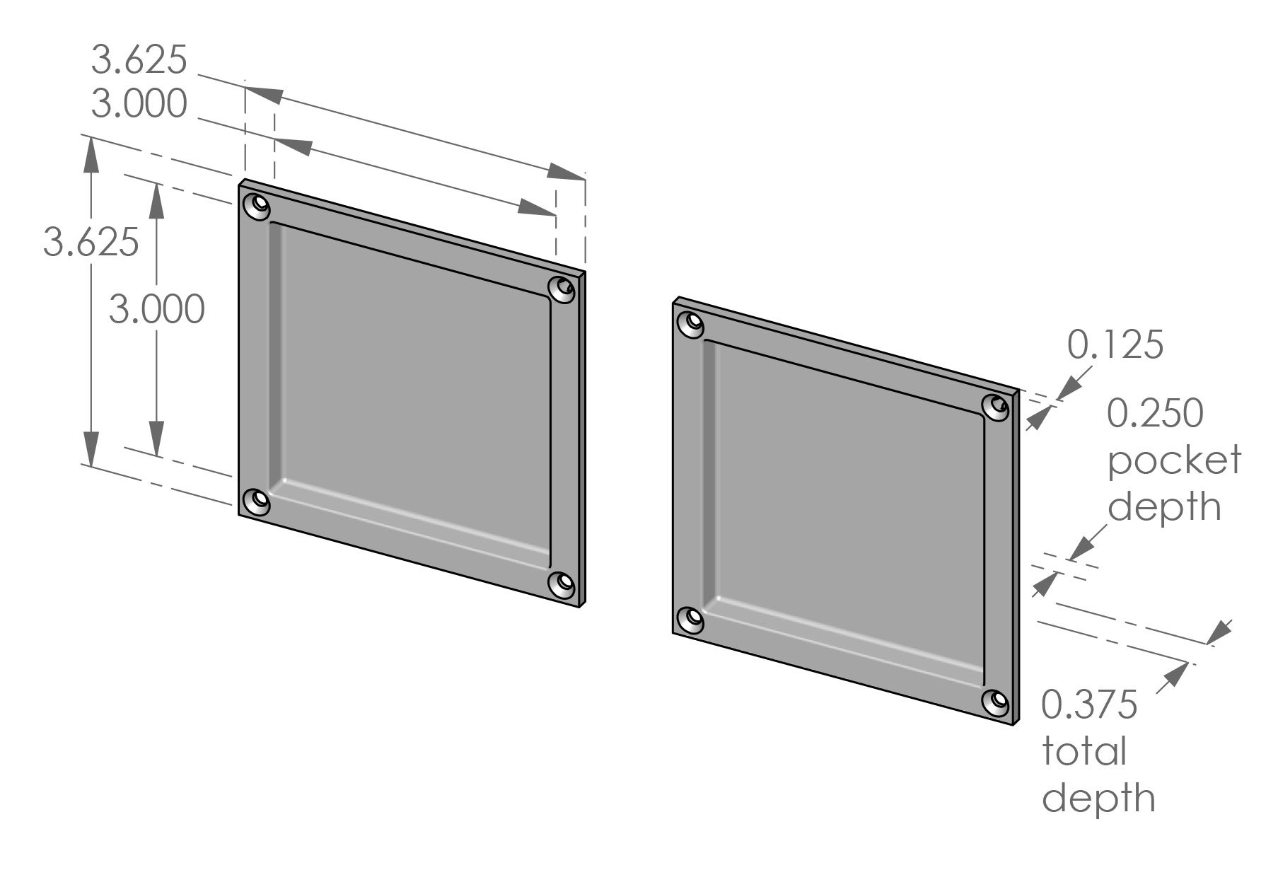 CS-FP358.375IML Passage Pocket Door Set Specifications