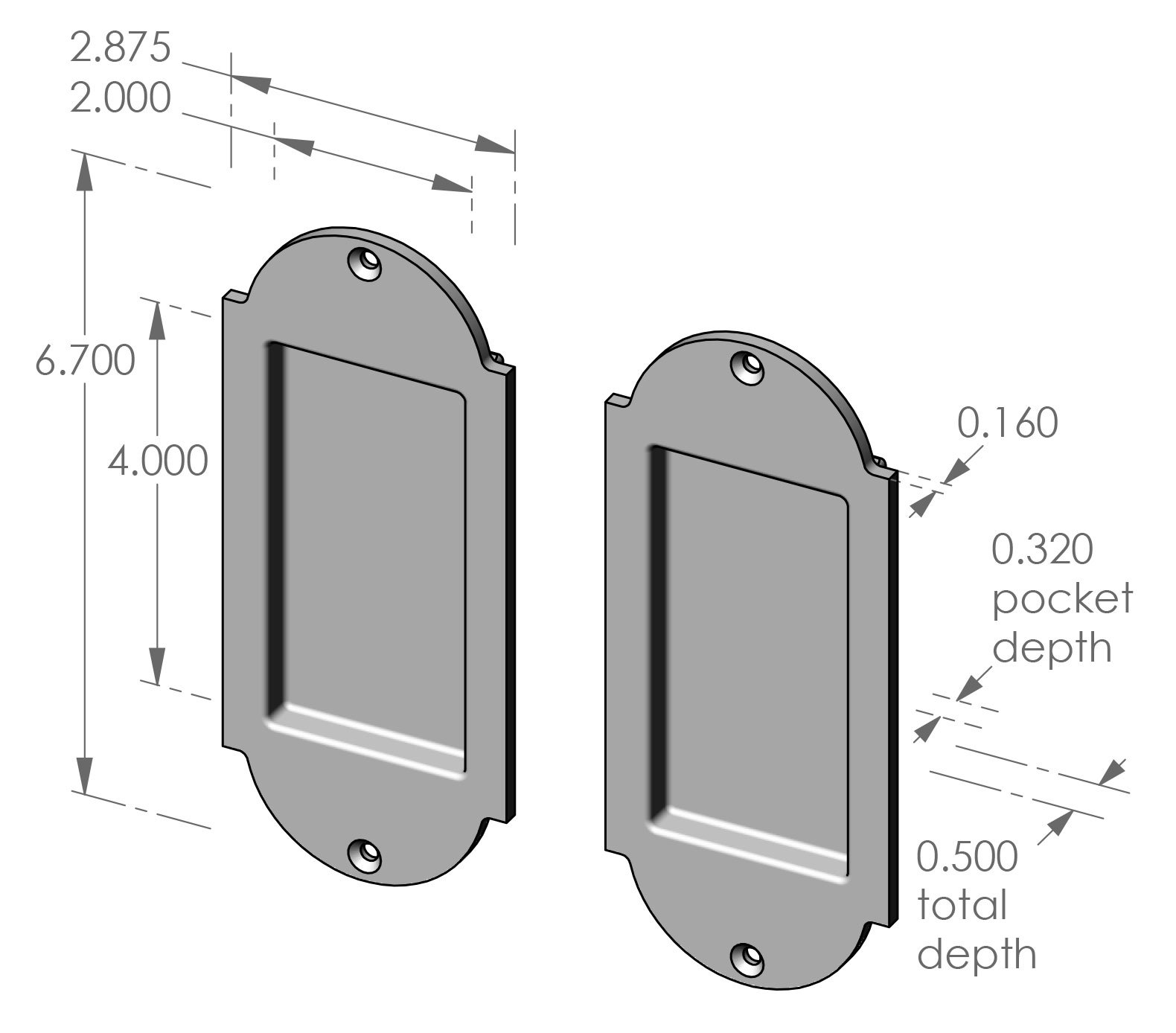 CS-FP-A400IML Arch Passage Pocket Door Set Specifications