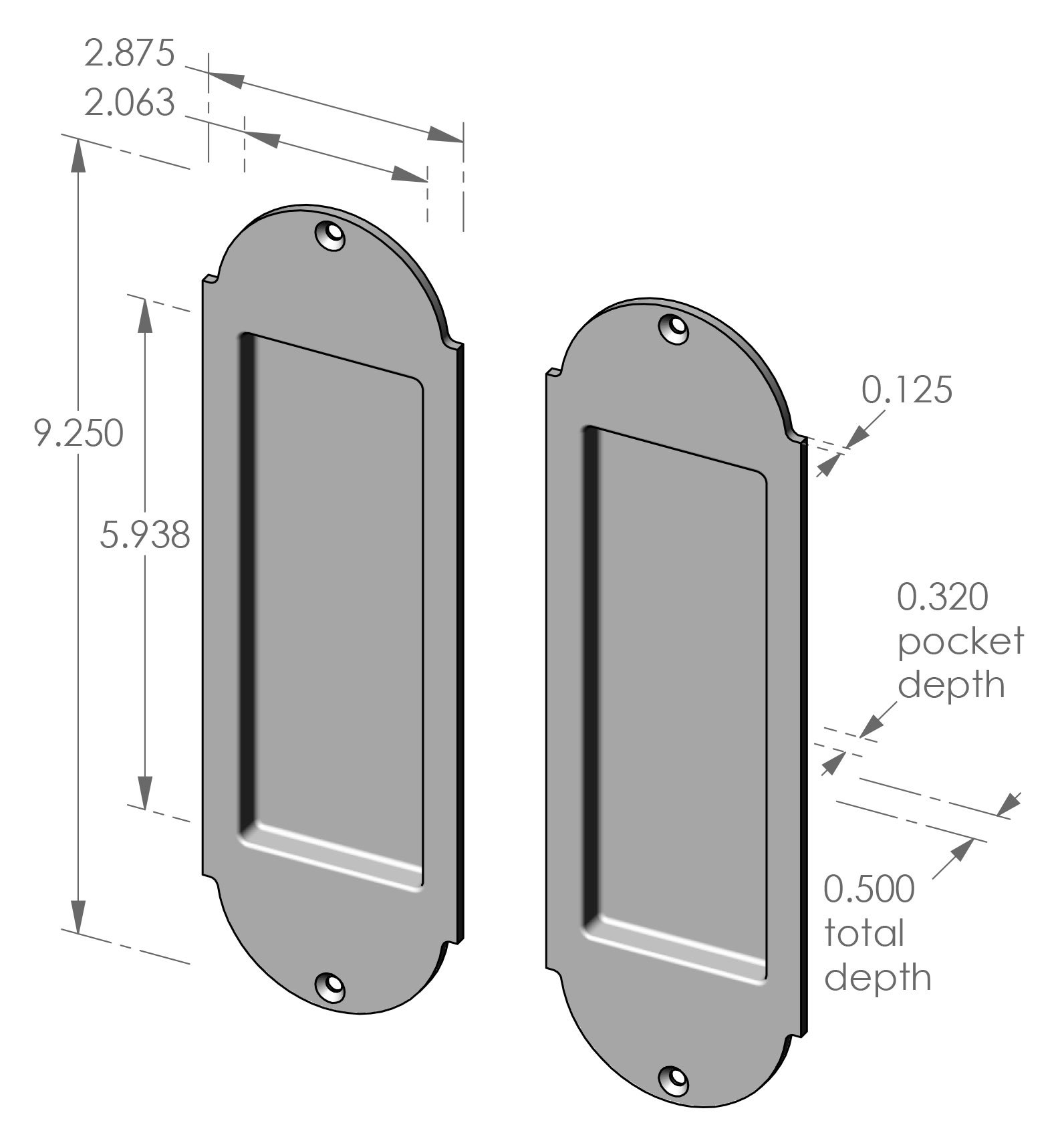 CS-FP-A402IML Arch Passage Pocket Door Set Specifications