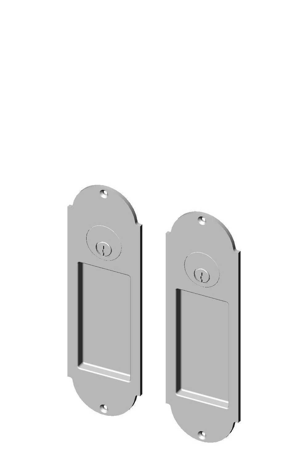 CS-FP-A402ML-DC Arch Double Cylinder Locking Pocket Door Set