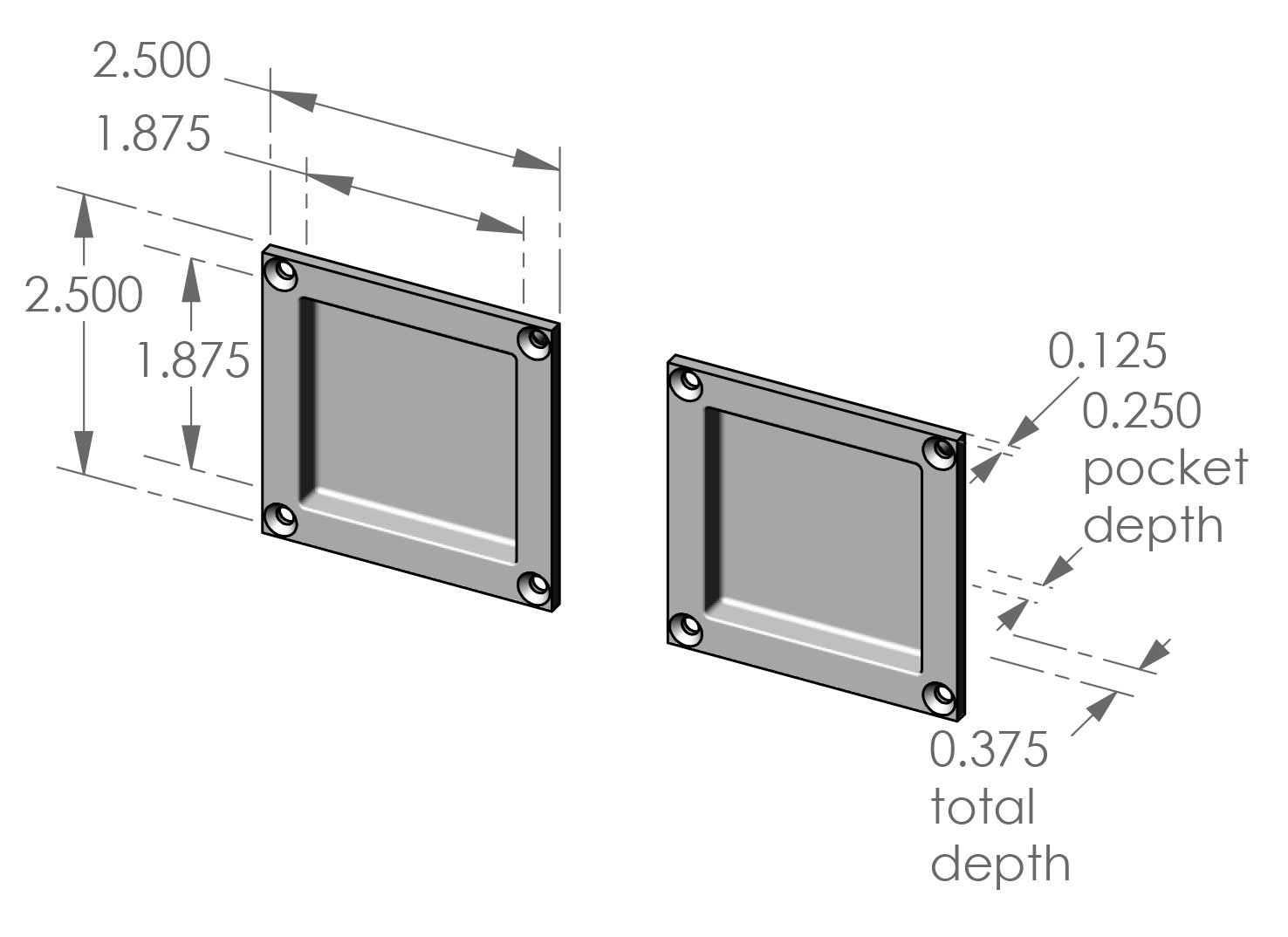 CS-FP2525IML Passage Pocket Door Set Specifications
