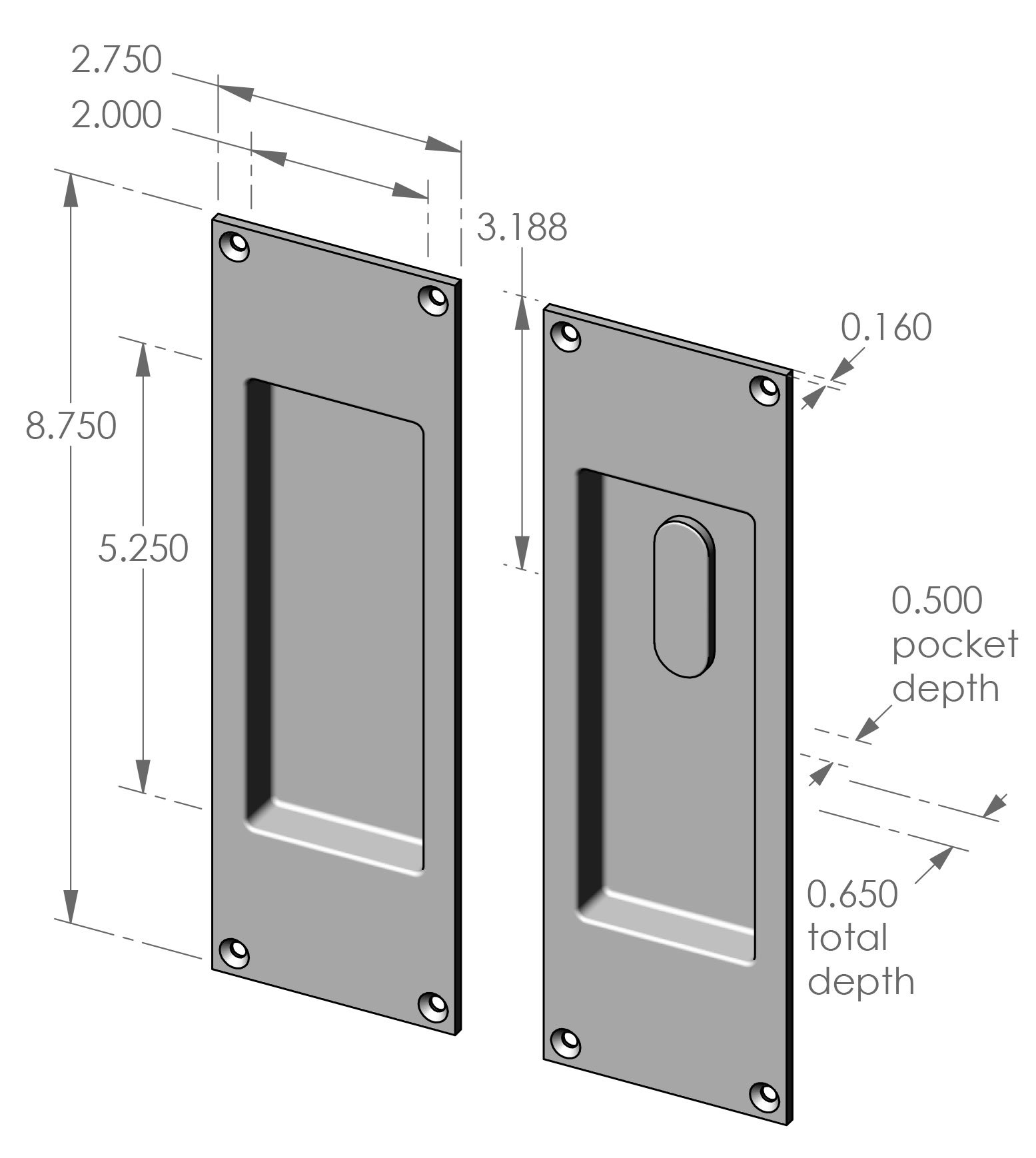 CS-FP451ML-PF Patio Function Pocket Door Set Specifications
