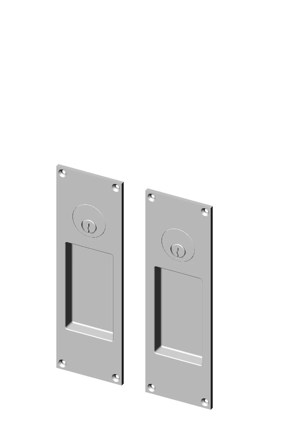 CS-FP451ML-DC Double Cylinder Locking Pocket Door Set