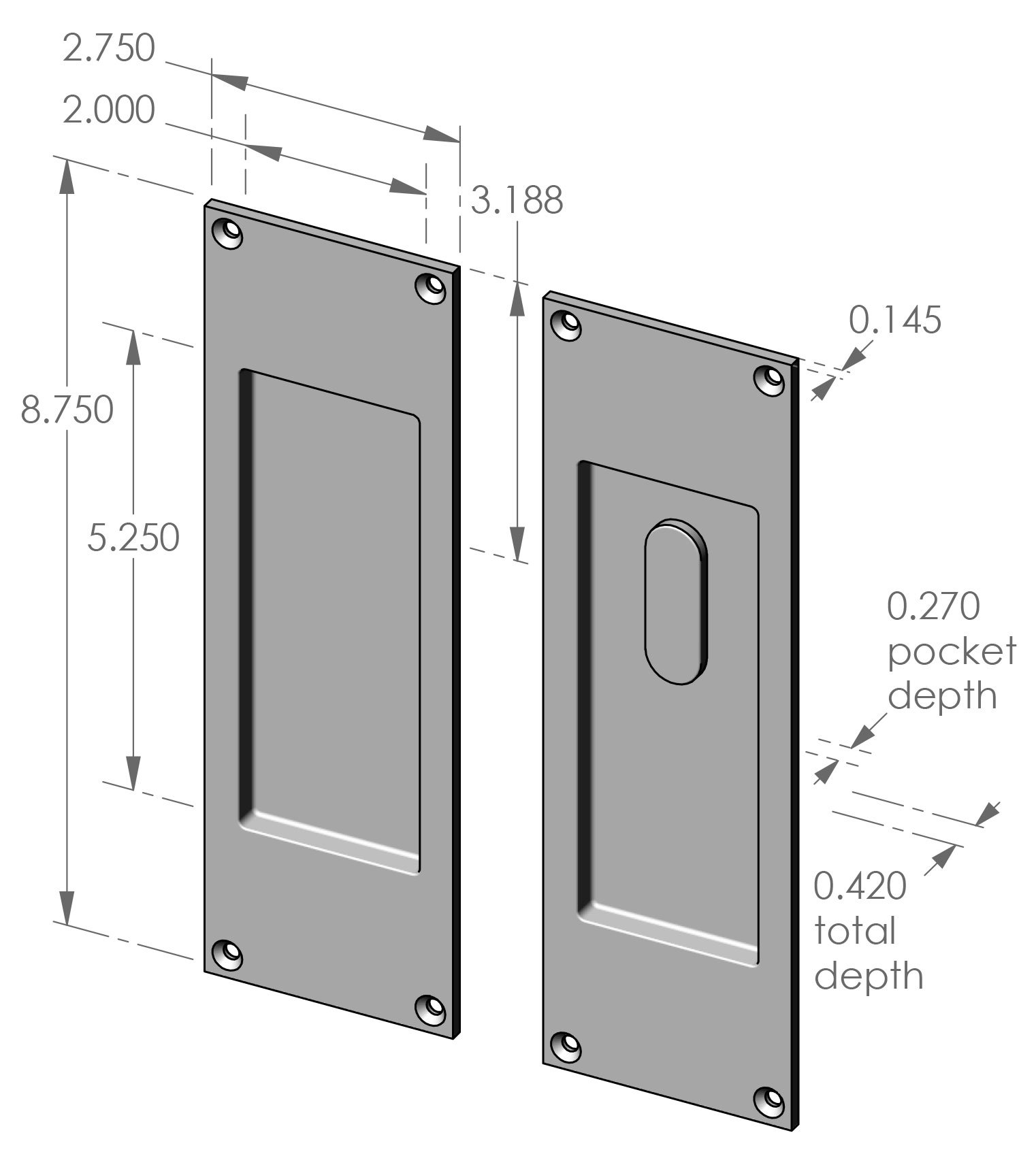 CS-FP450ML-PF Patio Function Pocket Door Set Specifications