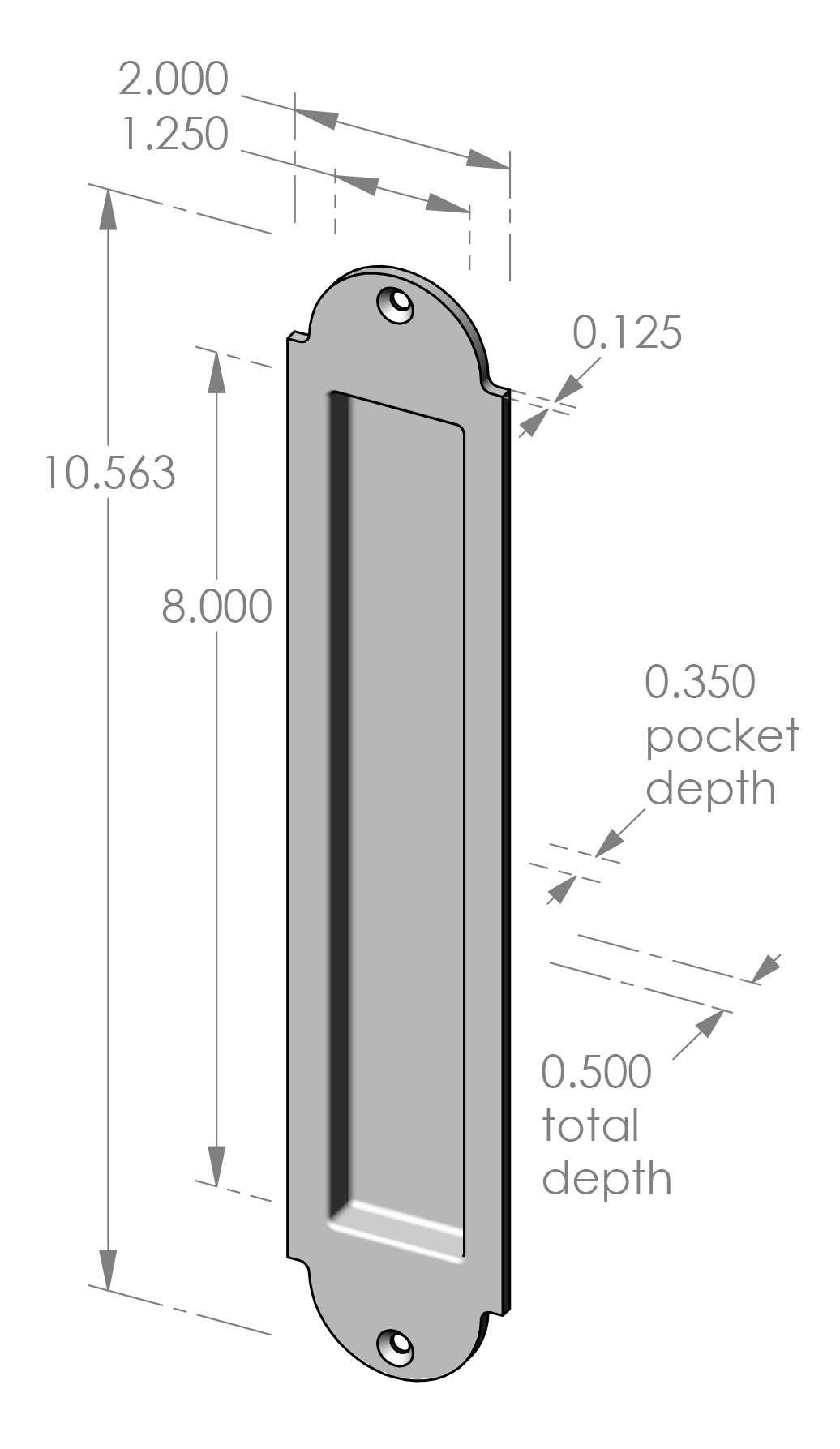 FP-A309 Arch Flush Pull Specifications