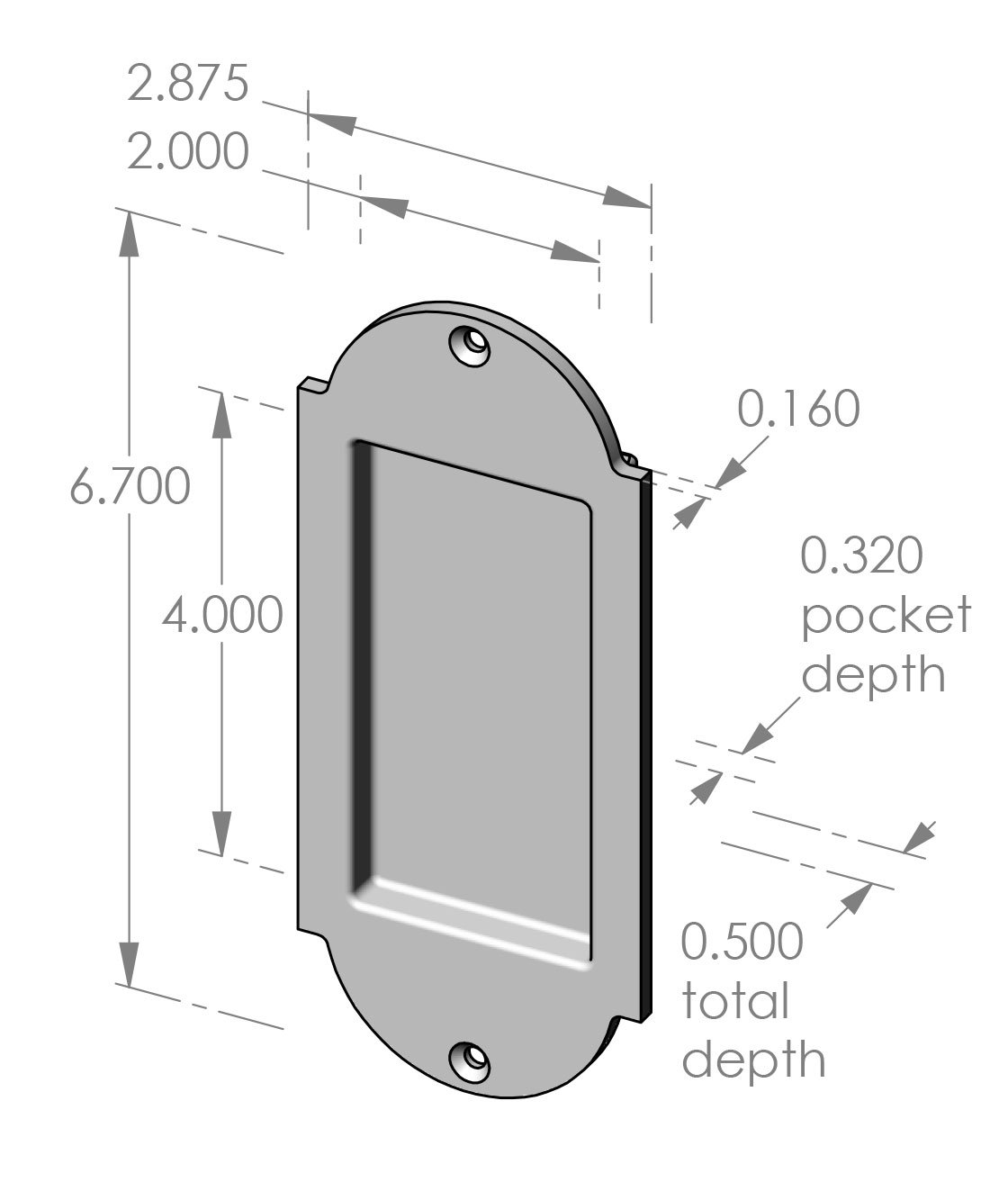 FP-A400 Arch Flush Pull Specifications