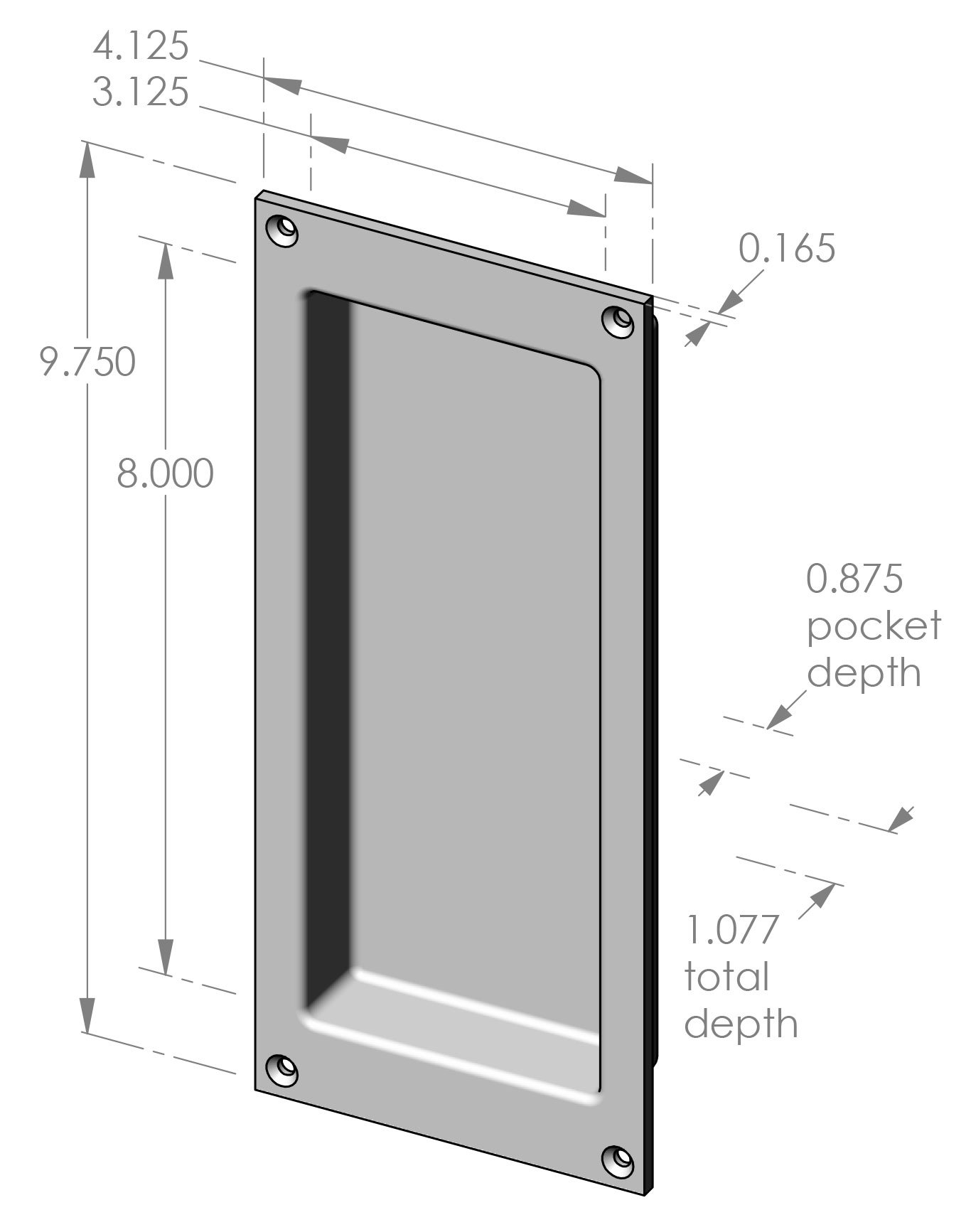 FP-509 Surface Mount Flush Pull Specifications