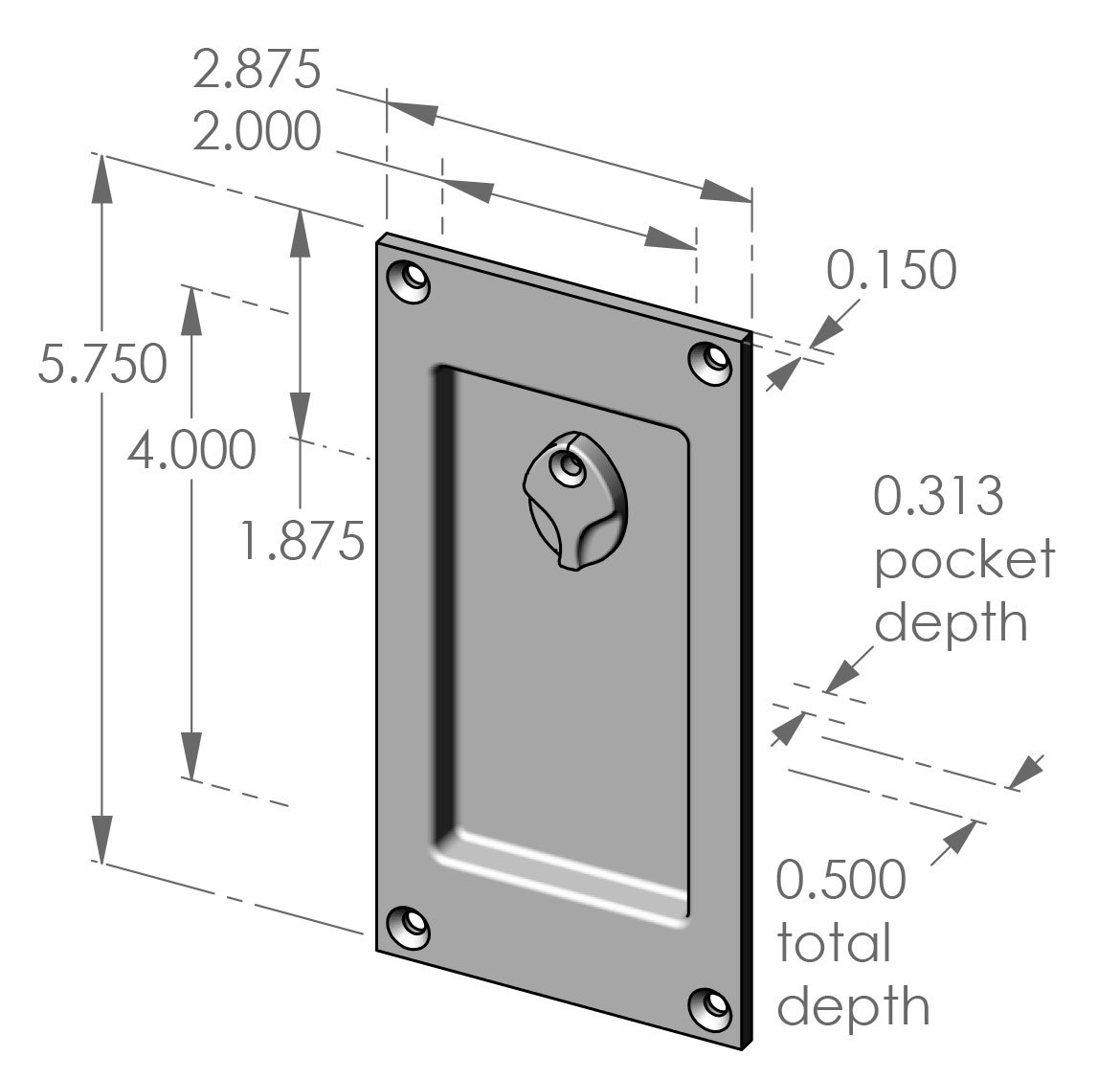 FP-401ERC Flush Pull with Release Cover Specifications