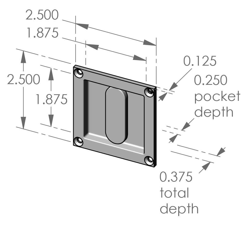 FP-2525WTPC Flush Pull with Turn Piece Specifications