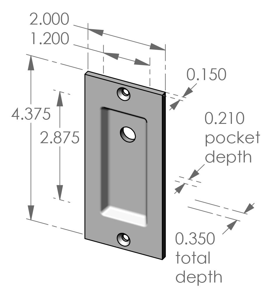 FP-203ER Flush Pull with Release Hole Specifications