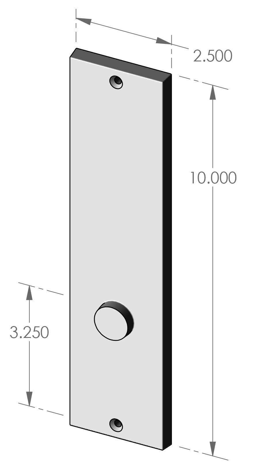 P-952ML Contemporary Mortise Lock Passage Plate Specifications