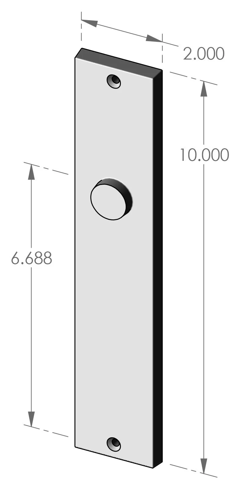 P-F951IML Contemporary Interior Mortise Lock Passage Plate Specifications