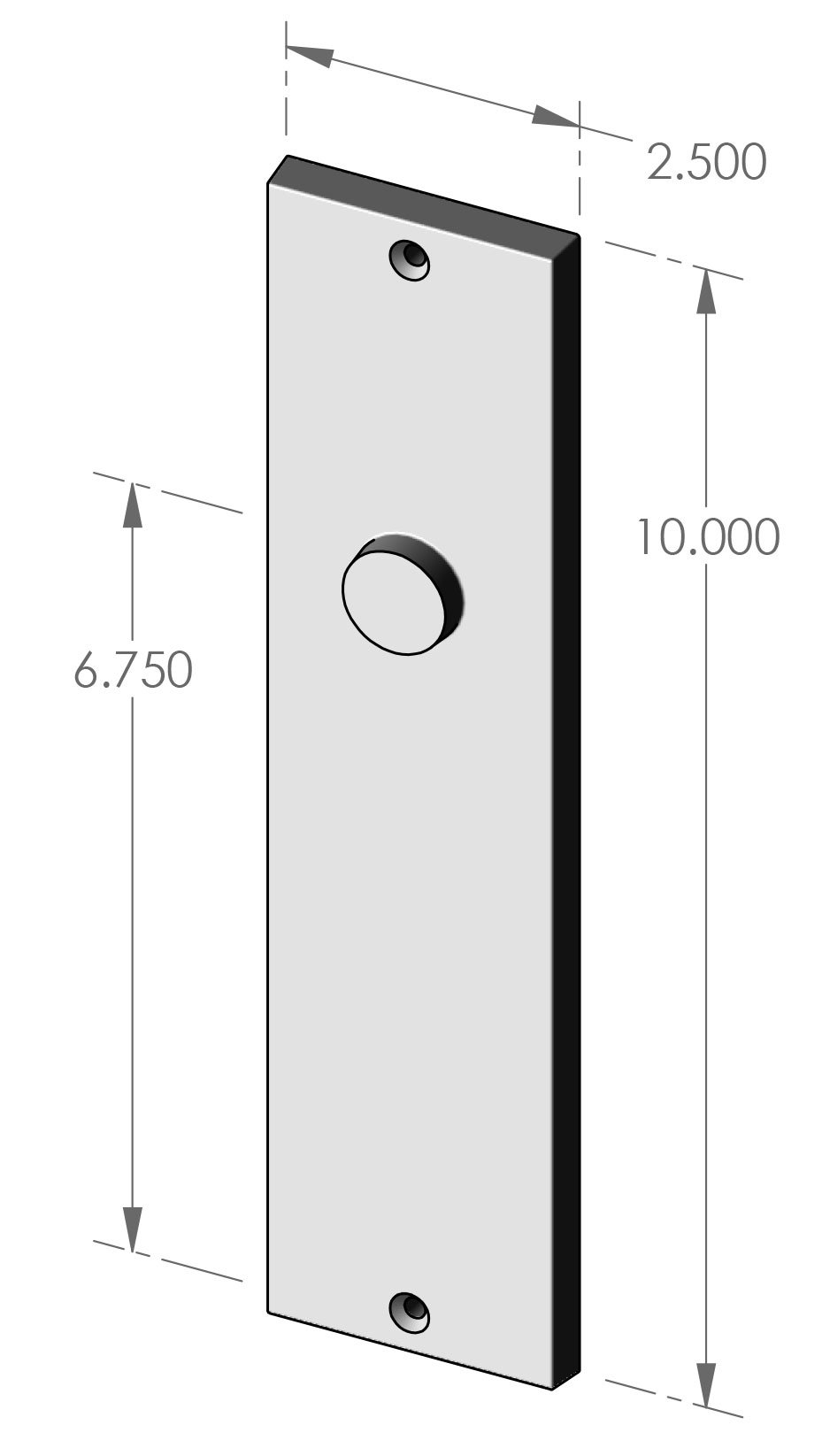 P-F952IML Contemporary Interior Mortise Lock Passage Plate Specifications
