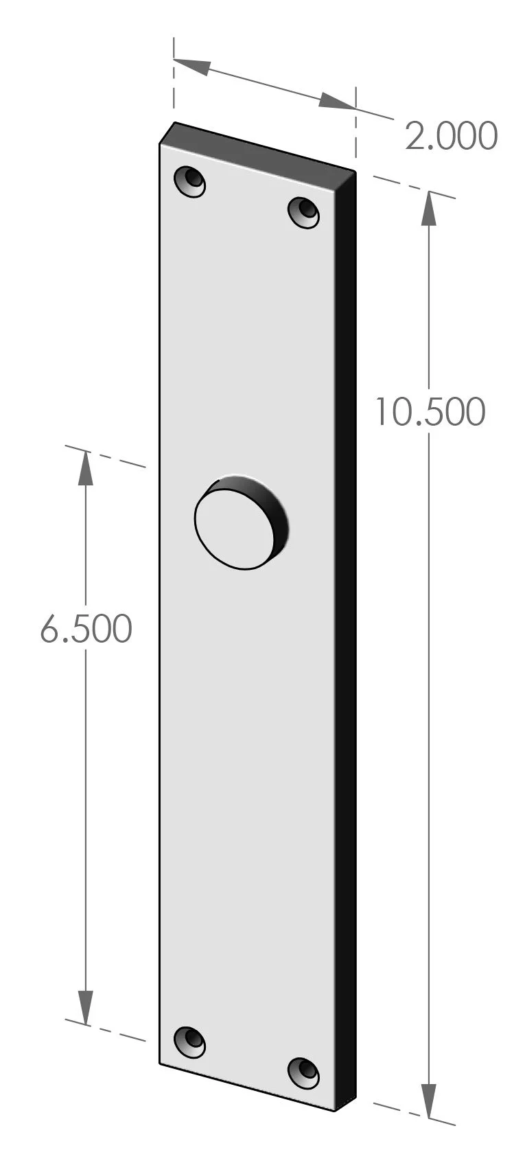 MP-982 Contemporary Plate with Profile Cylinder Cut Out Specifications