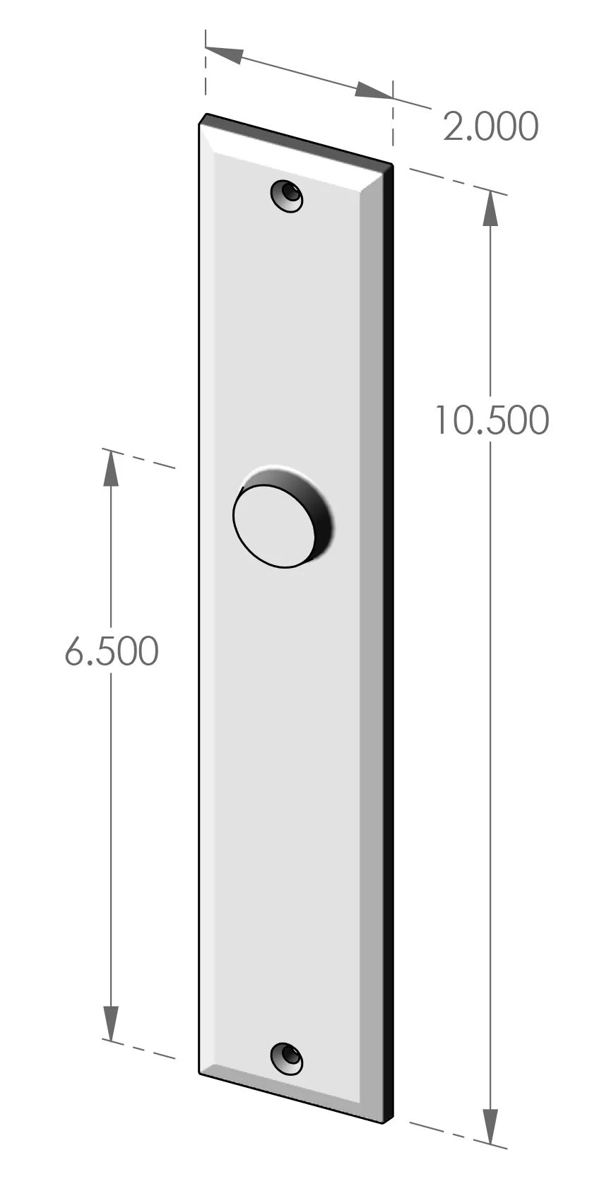 MP-832 Bevel Edge Plate with Profile Cylinder Cut Out Specifications