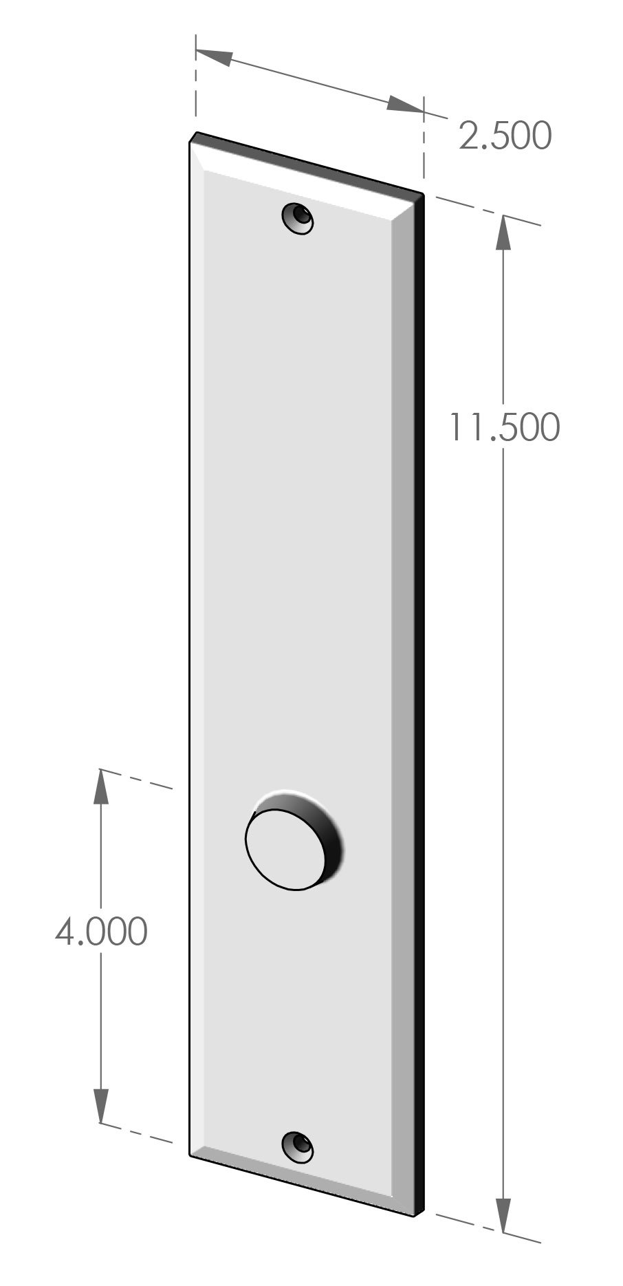 MP-US-814 Bevel Edge Interior US Passage Plate Specifications