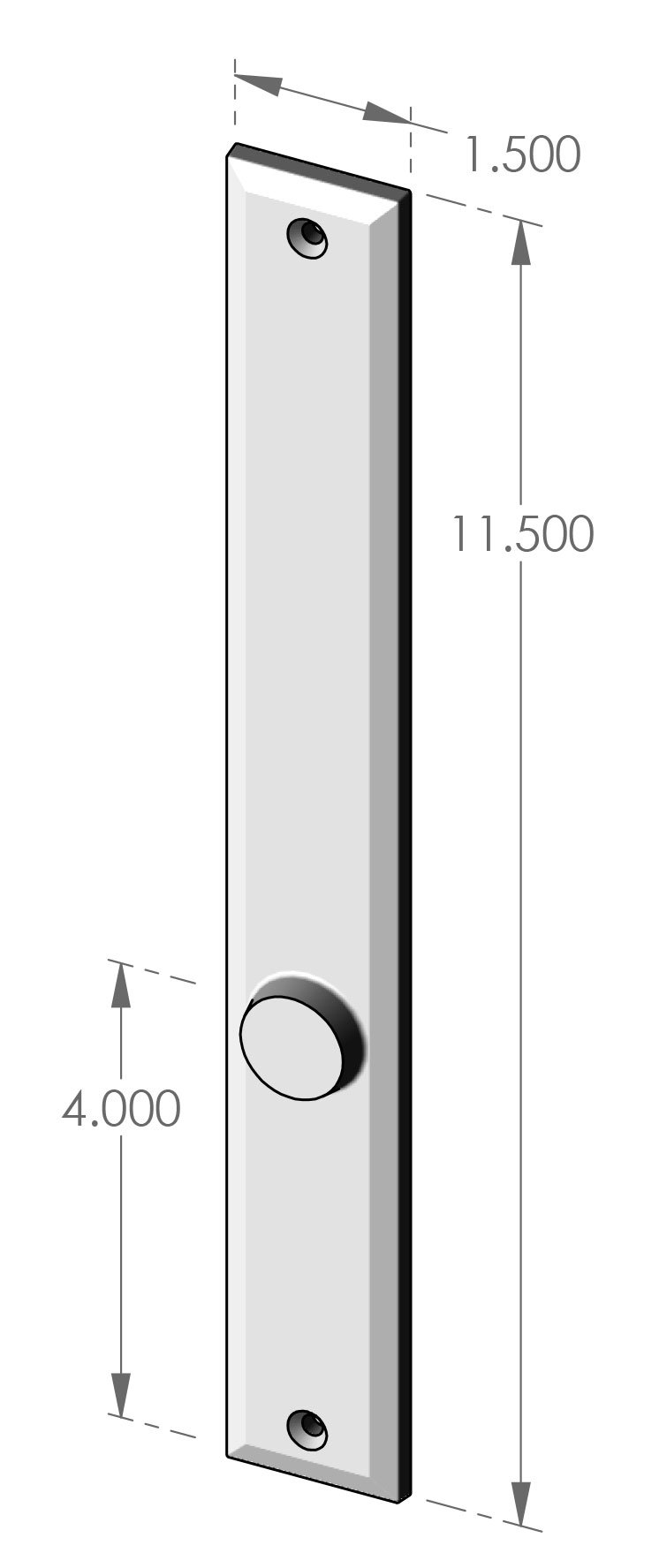 MP-US-815 Bevel Edge Interior US Passage Plate Specifications
