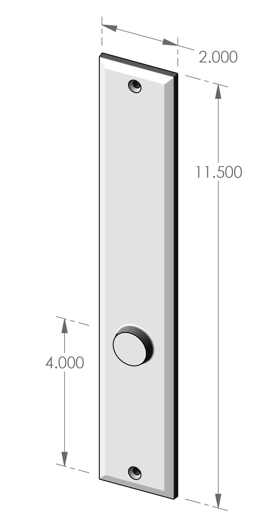 MP-US-833 Bevel Edge Interior US Passage Plate Specifications