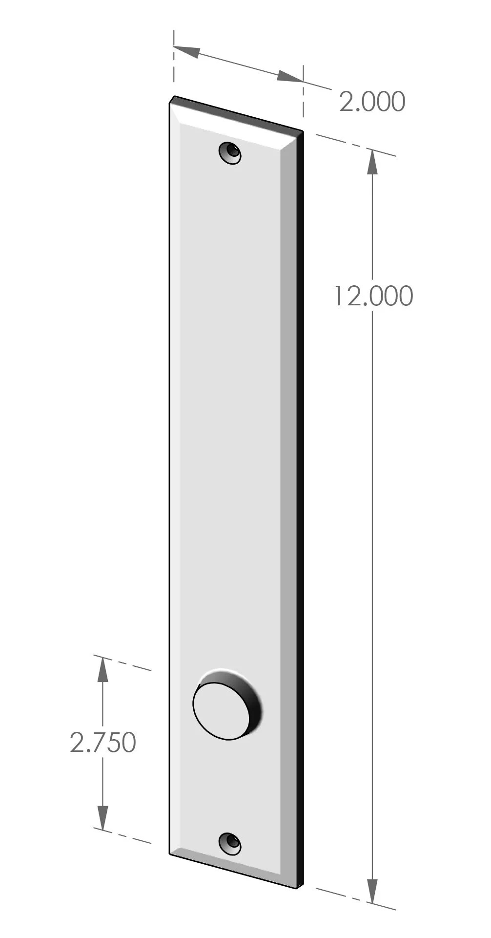 MP-US-835 Bevel Edge Interior US Passage Plate Specifications