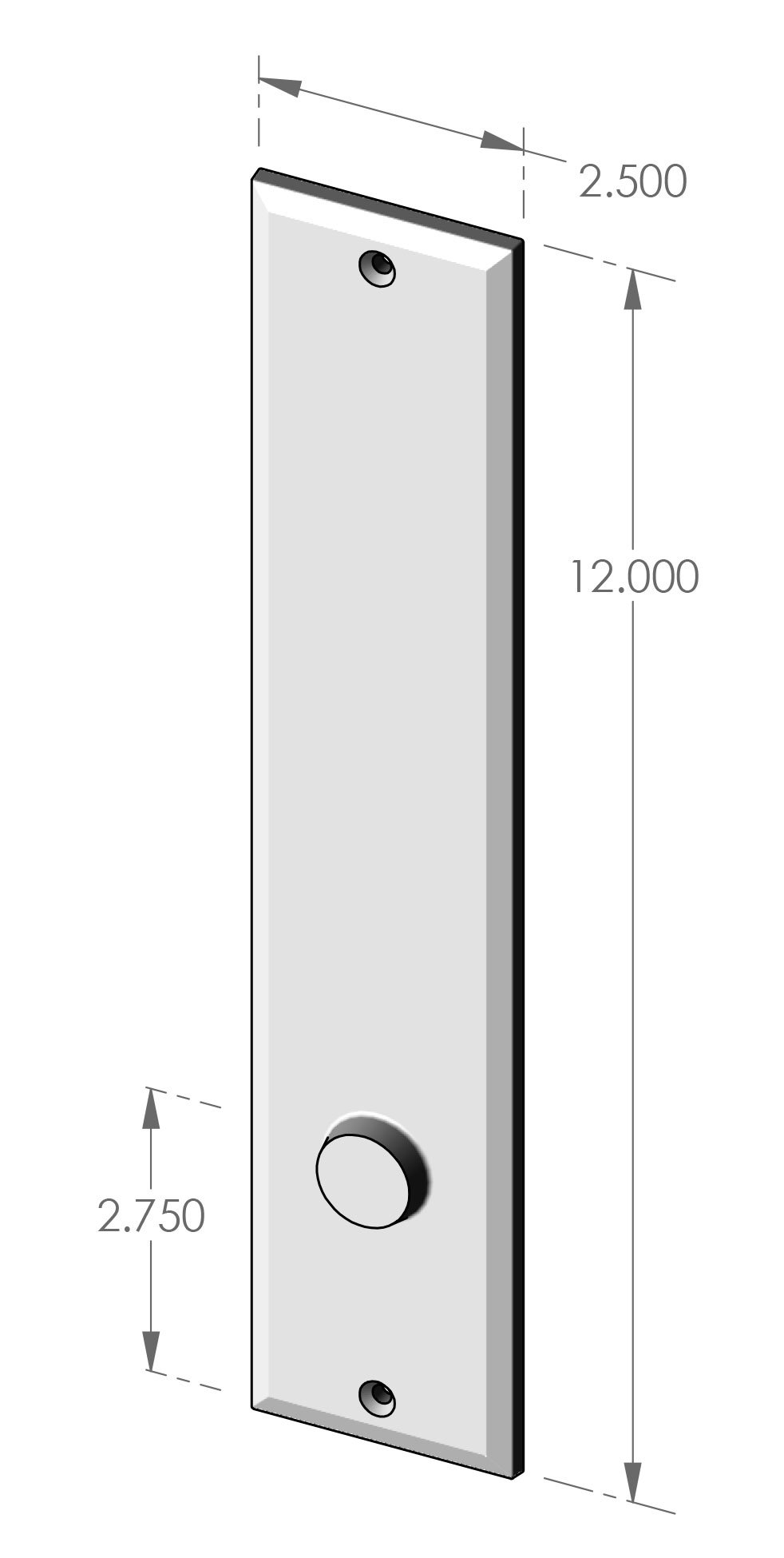 MP-US-836 Bevel Edge Interior US Passage Plate Specifications