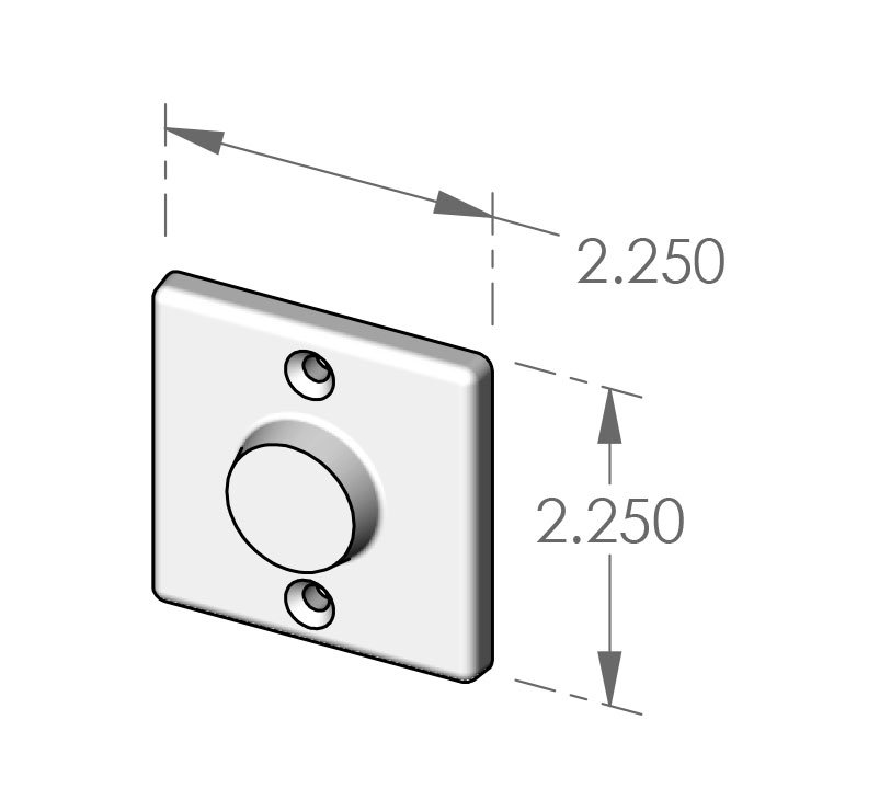 P-E225 Eased Edge Square Passage Plate Specifications