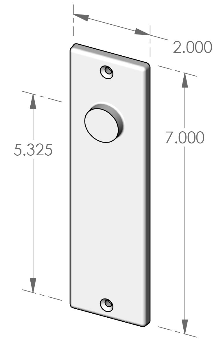P-F-E206OH Eased Edge Passage Plate Specifications