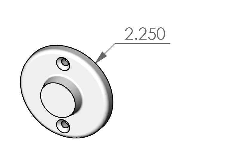 RP-E225 Eased Edge Round Passage Plate Specifications