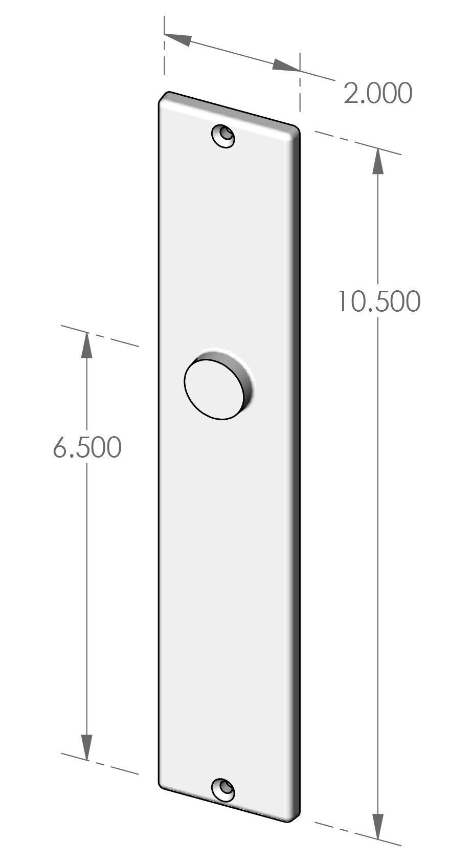 MP-E832 Eased Edge Plate with Profile Cylinder Cut Out Specifications