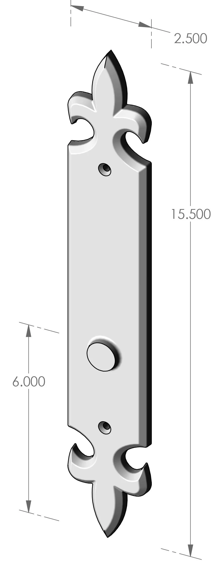 P-1245 Fleur de Lis Passage Plate Specifications