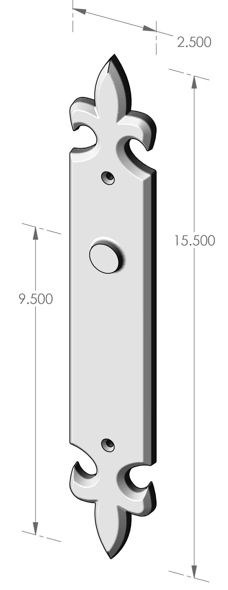 P-F1245 Fleur de Lis Passage Plate Specifications