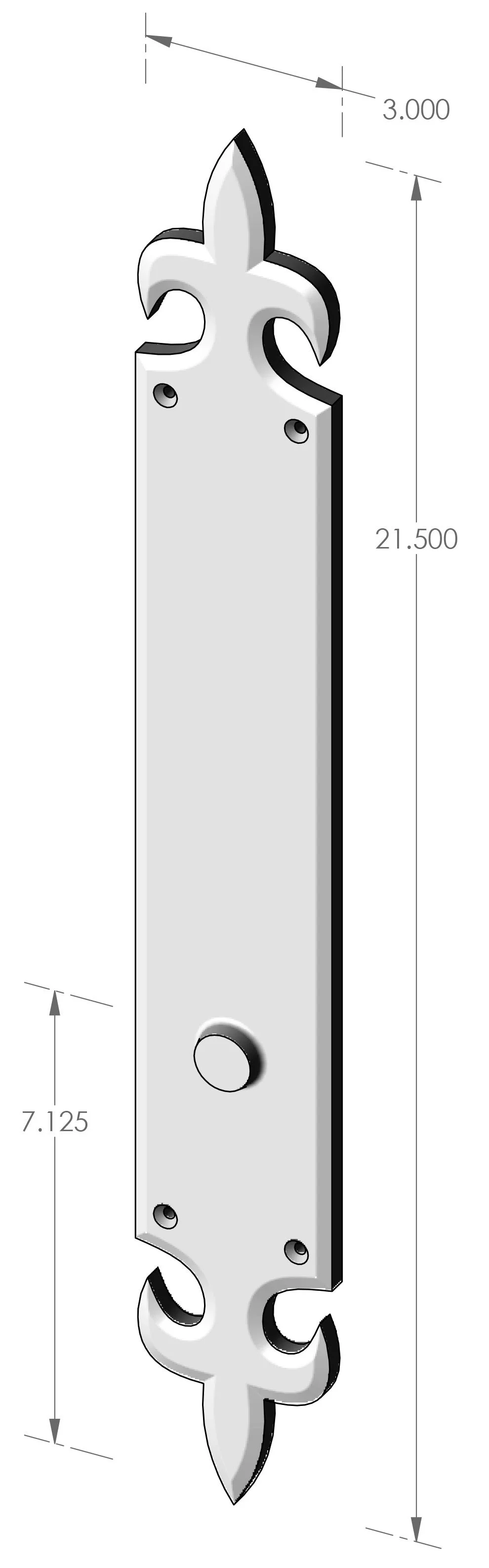 P-1250 Fleur de Lis Passage Plate Specifications