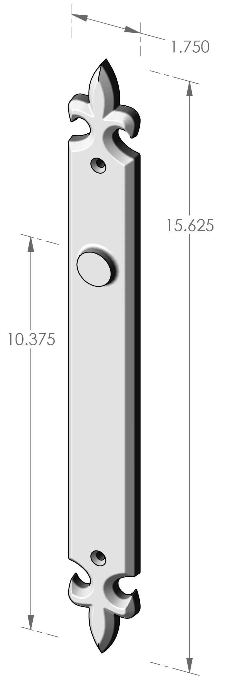 P-F1240 Fleur de Lis Passage Plate Specifications
