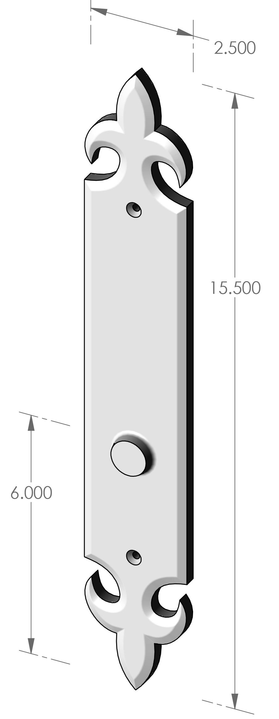 MP-US-1247 Fleur de Lis Interior US Passage Plate Specifications