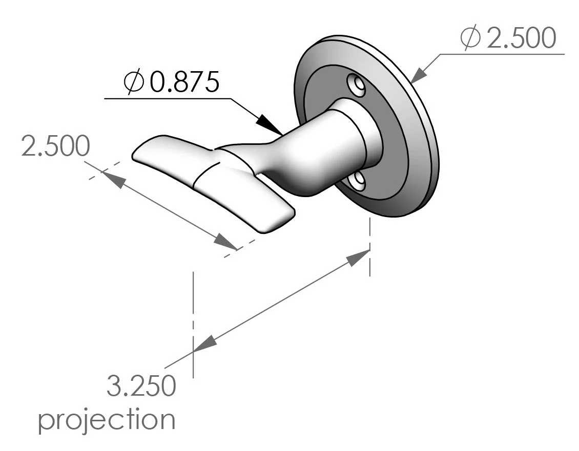 CH-5 Hammerhead Coat Hook Specifications